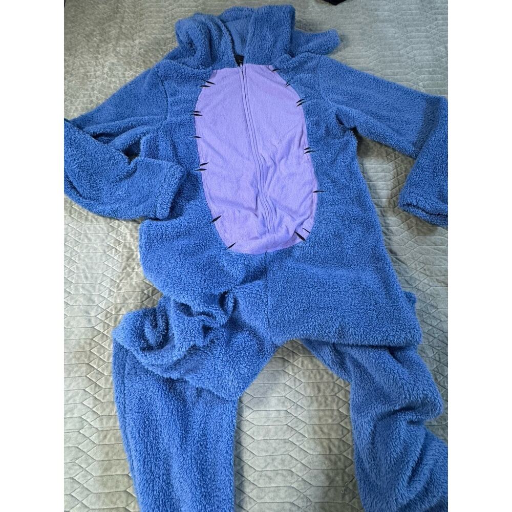 Disney Eeyore Adult One-Piece Blue Hooded Sleepwear Costume Suit Zip-Up XL - Picture 3 of 7